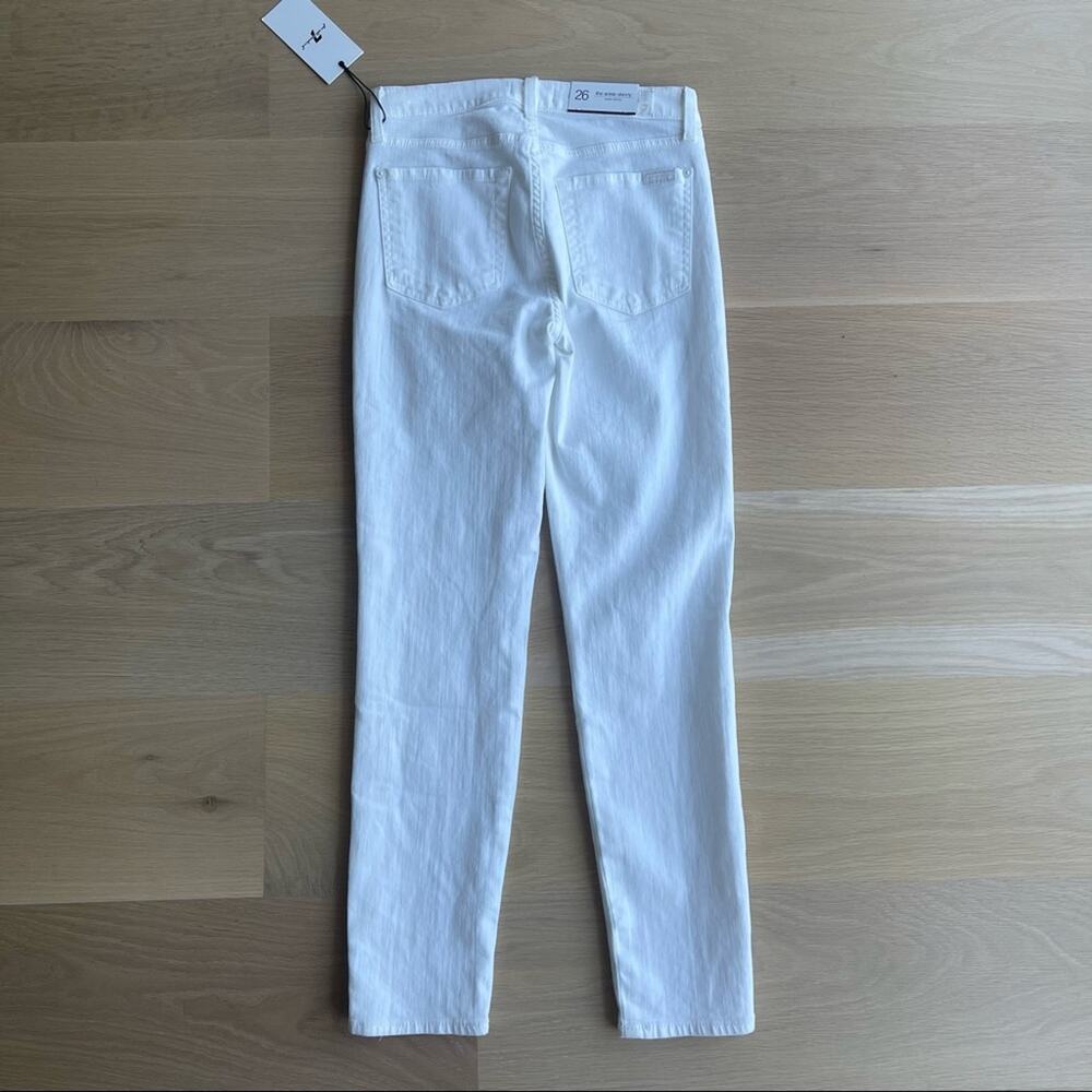 7 For All Mankind Women's White Braided Stretch Ankle Skinny Jeans Size … - Picture 7 of 9